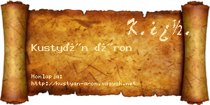 Kustyán Áron névjegykártya